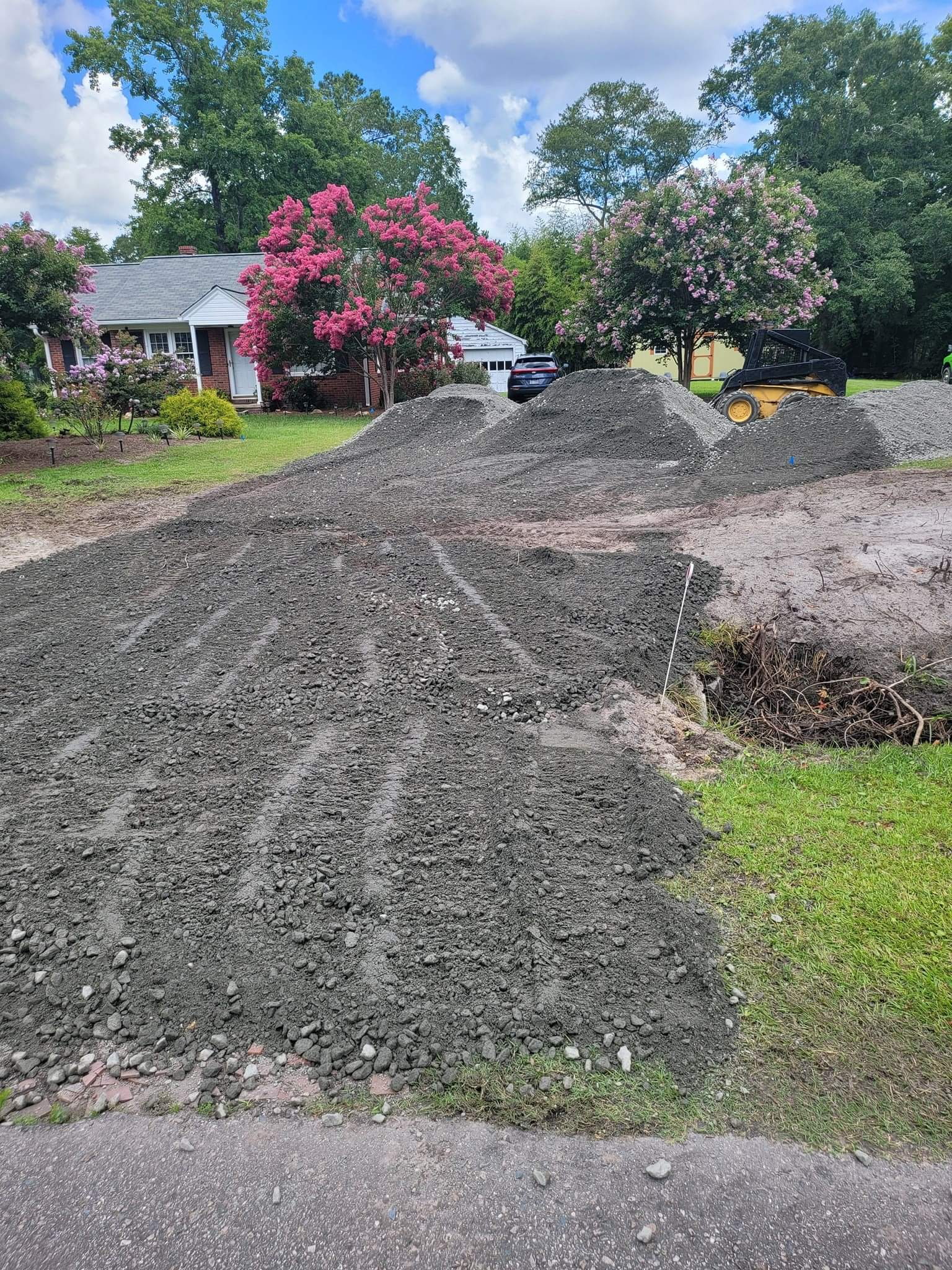material delivery, topsoil, gravel truck